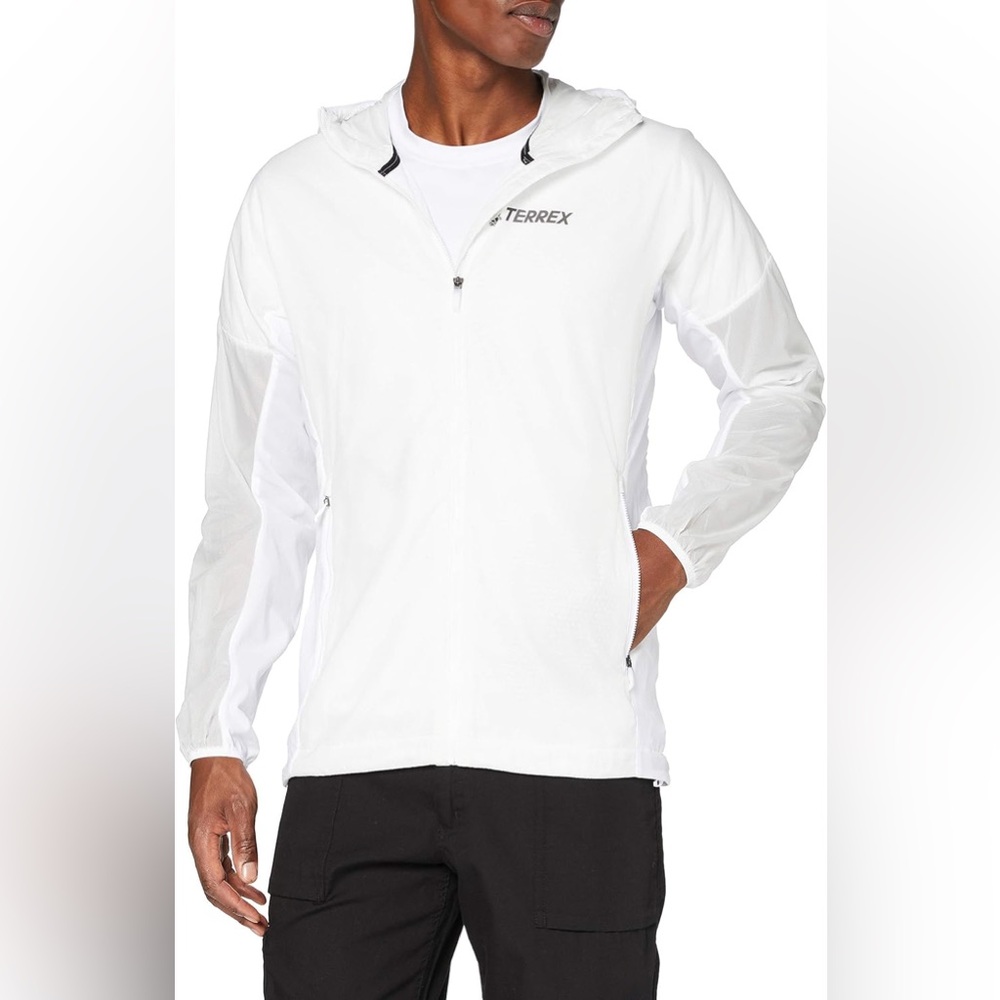 NWT ADIDAS MEN TERREX AGRAVIC ALPHA SHIELD OUTDOOR JACKET WHITE L